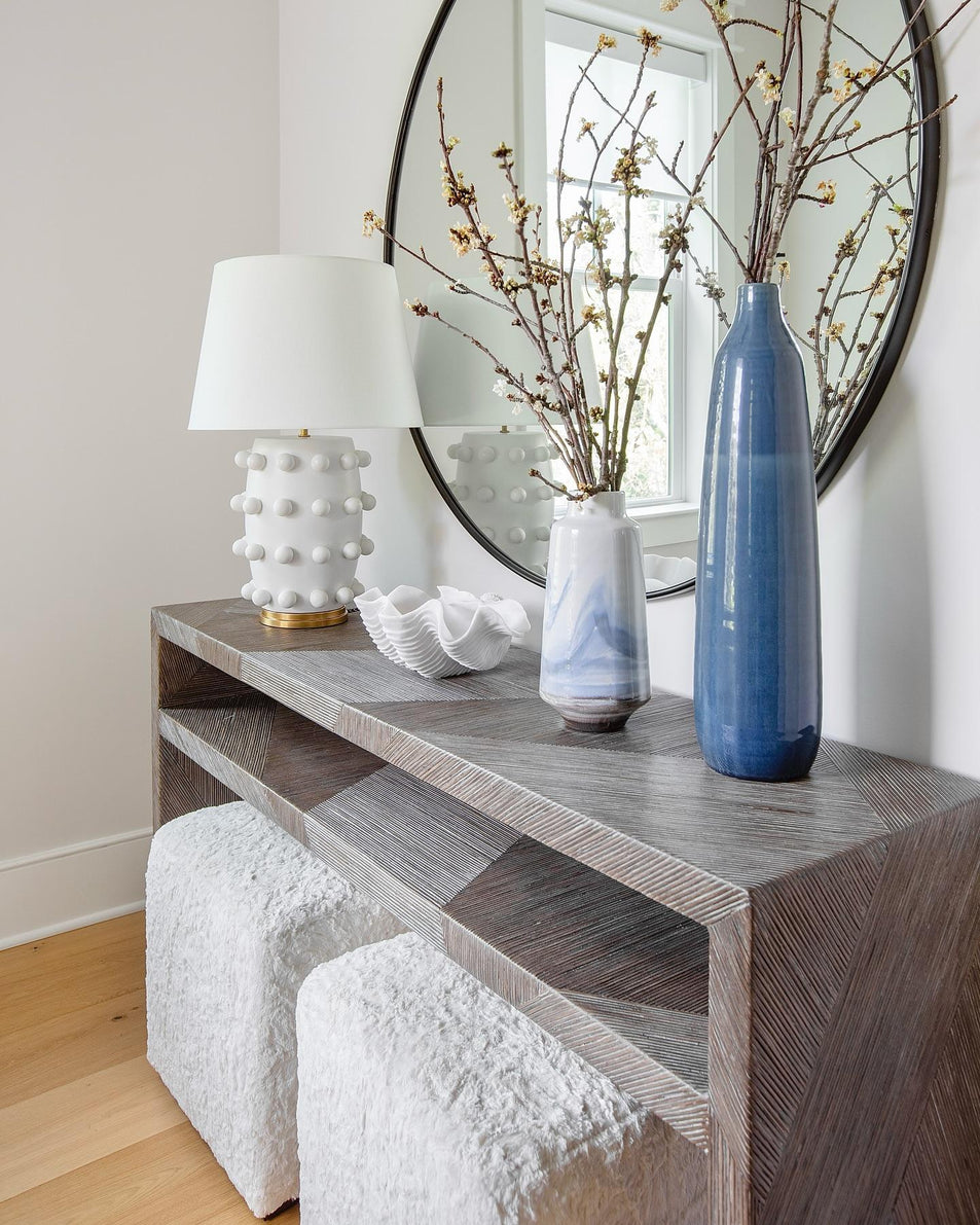Linden Medium Lamp, a premium Decorative light by Visual Comfort & Co. Close - up image of its design.