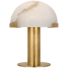 Melange 8" Rechargeable Accent Lamp in Antique-Burnished Brass with Alabaster