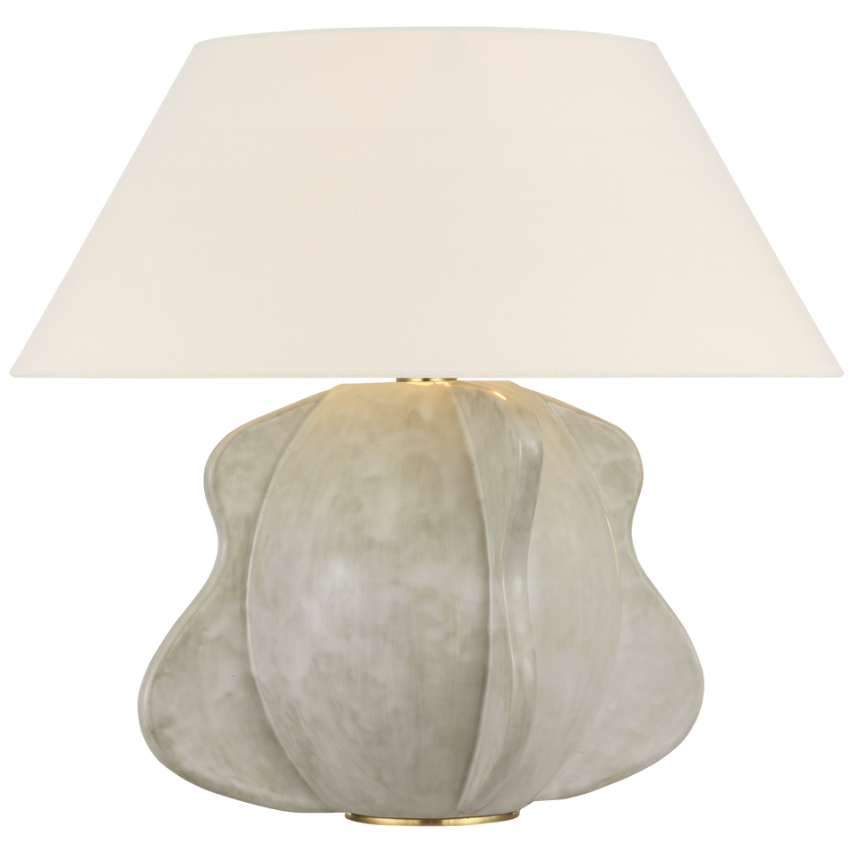 Delmar 22" Table Lamp in Antiqued White with Linen