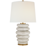 Phoebe Cordless Stacked Table Lamp in Antique White Ceramic