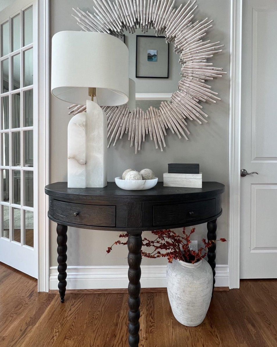 Savoye Large Left Table Lamp, a premium Decorative light by Visual Comfort & Co. Close - up image of its design.