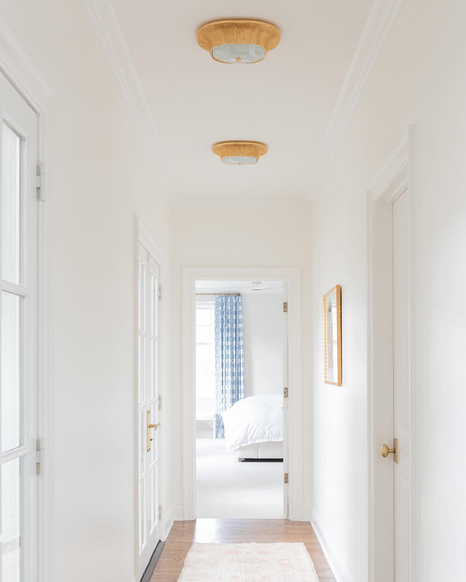 Utopia Round Flush Mount, a premium Flush Mount light by Visual Comfort & Co. Close - up image of its design.