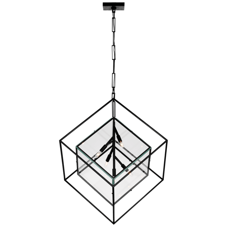 Cubed X - Large Pendant, a premium Pendant light by Visual Comfort & Co. Close - up image of its design.