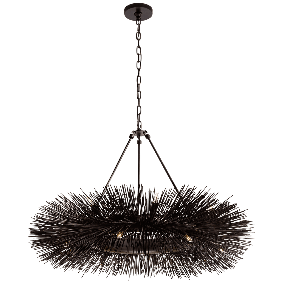 Strada Ring Chandelier, a premium light by Visual Comfort & Co. Close - up image of its design.
