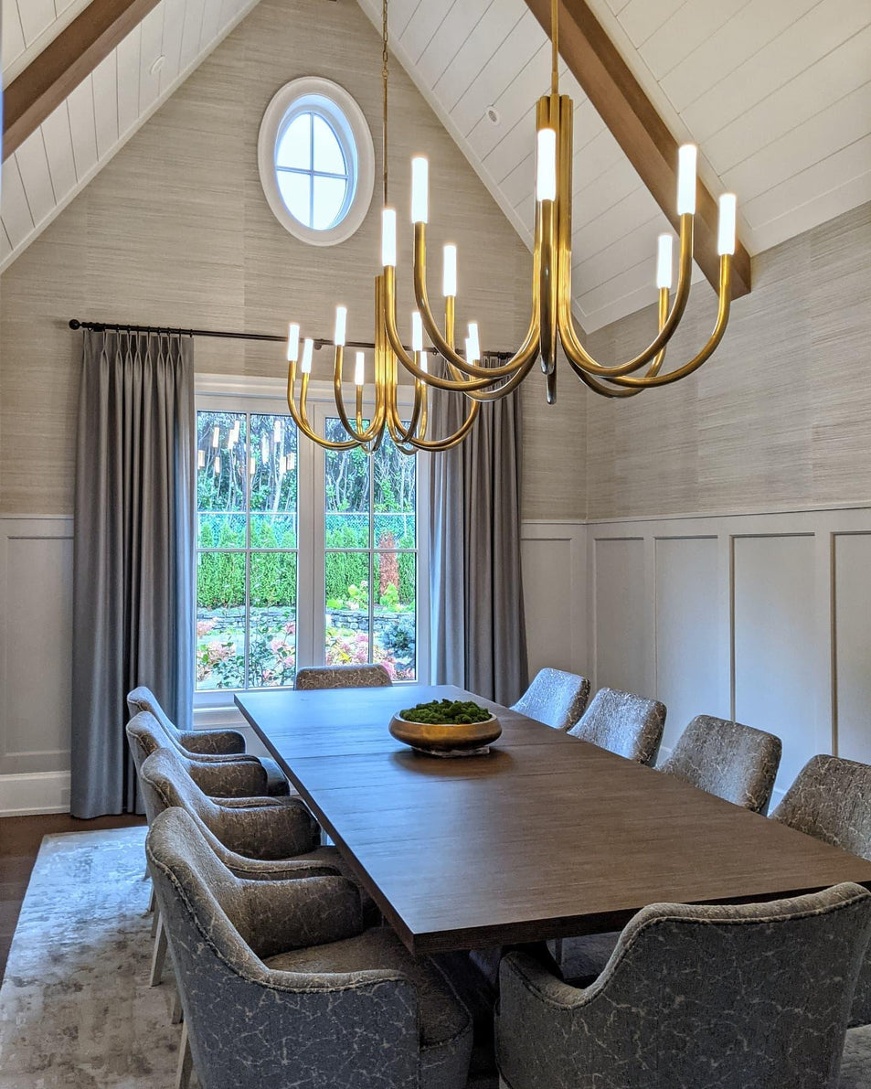 Rousseau Medium Chandelier, a premium Chandelier light by Visual Comfort & Co. Close - up image of its design.