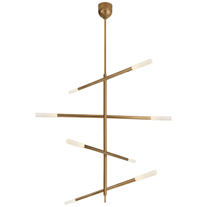 Rousseau Large Articulating Chandelier, a premium Chandelier light by Visual Comfort & Co. Close - up image of its design.