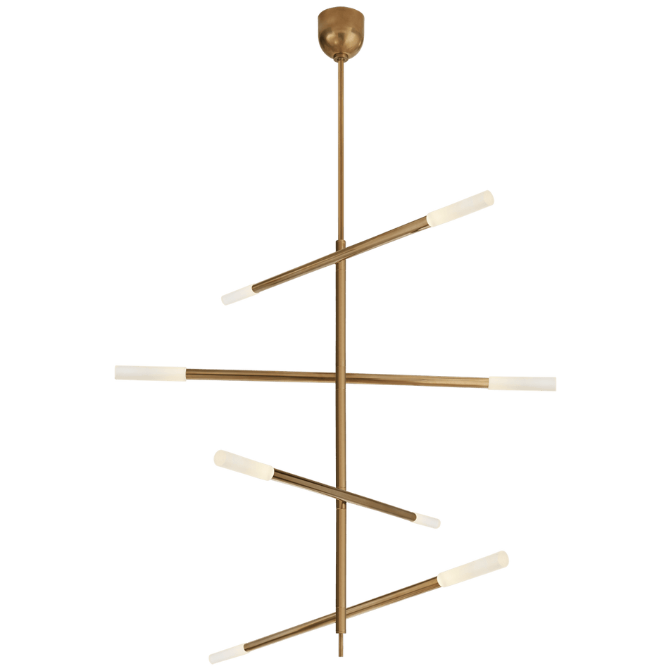 Rousseau Large Articulating Chandelier, a premium Chandelier light by Visual Comfort & Co. Close - up image of its design.