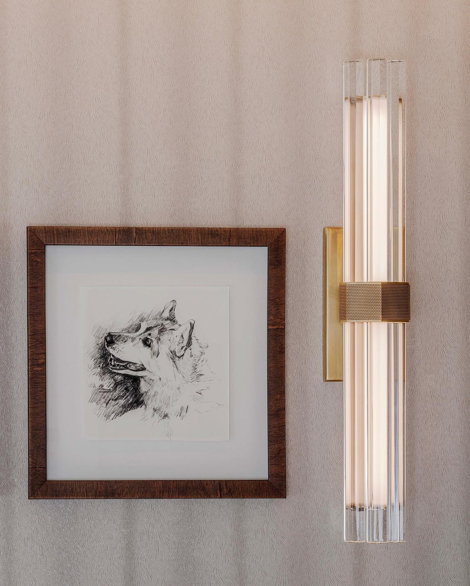 Fascio 24" Sconce, a premium Decorative light by Visual Comfort & Co. Close - up image of its design.