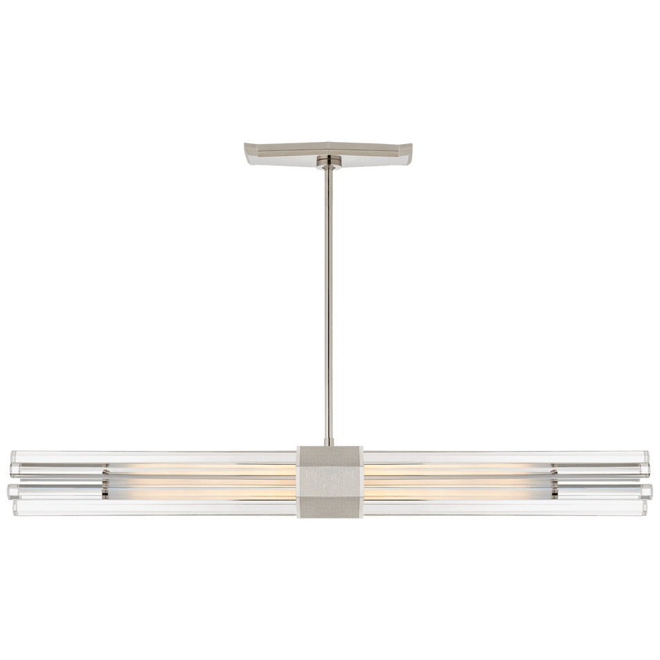 Fascio Medium Linear Chandelier, a premium Linear light by Visual Comfort & Co. Close - up image of its design.