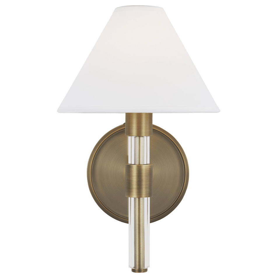 Robert Sconce, a premium Bath light by Visual Comfort & Co. Close - up image of its design.