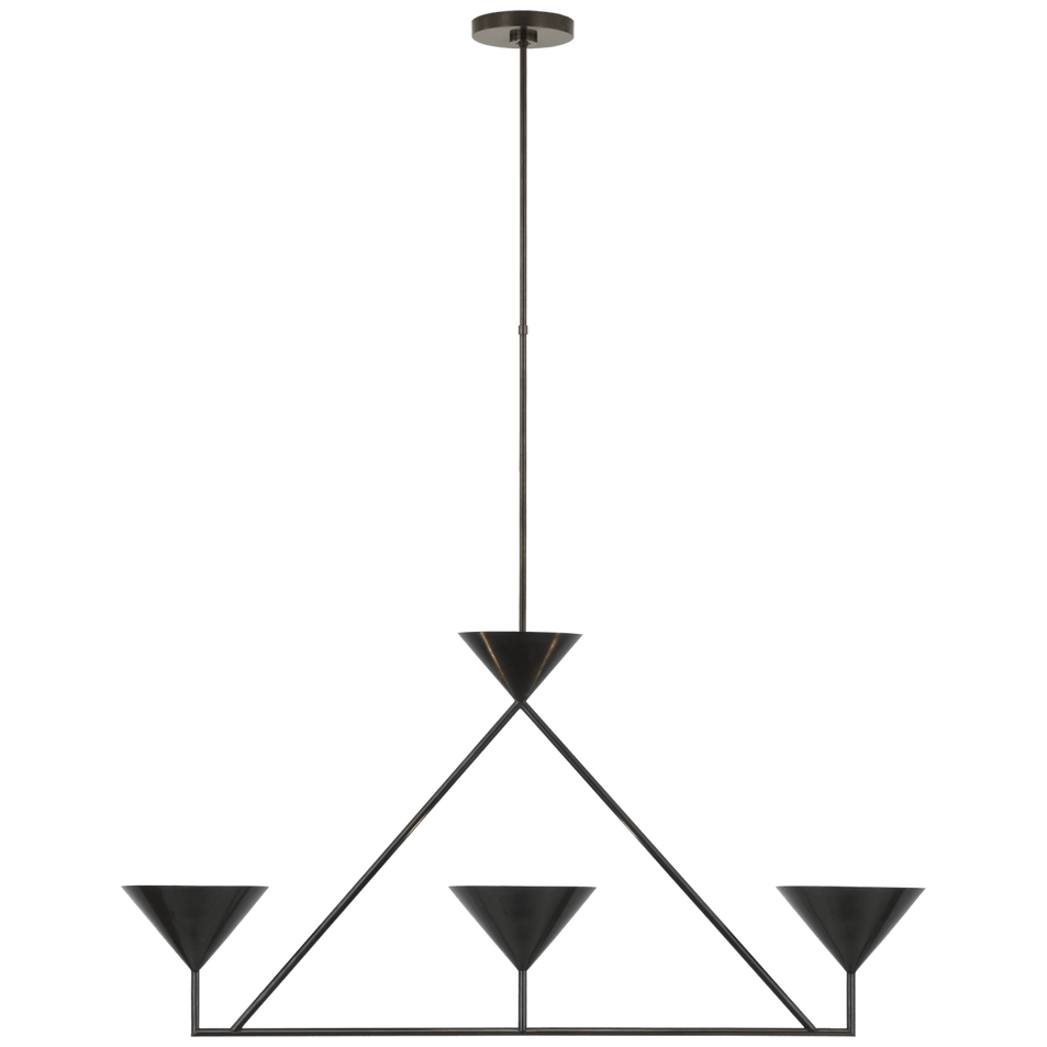 Orsay Medium 3 - Light Linear Chandelier, a premium Linear light by Visual Comfort & Co. Close - up image of its design.