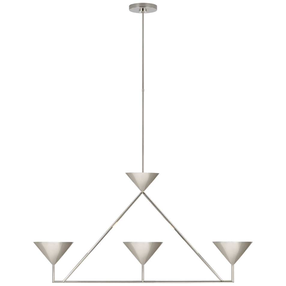 Orsay Medium 3 - Light Linear Chandelier, a premium Linear light by Visual Comfort & Co. Close - up image of its design.