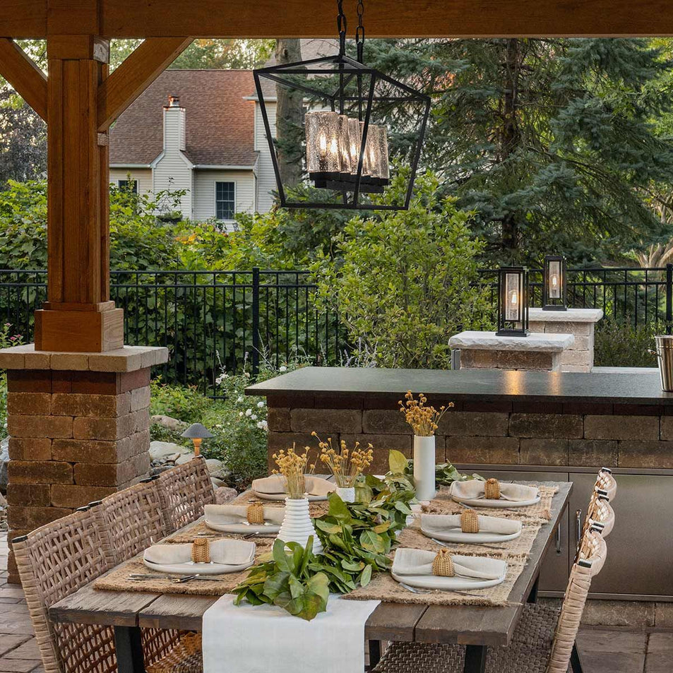Вуличний лінійний підвісний світильник Alford Place на 6 ламп