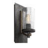 Weathered Oak Wood and Antique Forged Iron / Texture Glass