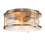 Natural Brass / Clear Ribbed Glass