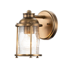 Natural Brass / Clear Ribbed Glass