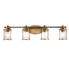 Natural Brass / Clear Ribbed Glass