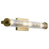 Natural Brass / Clear Ribbed Glass