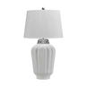 Matte White and Polished Nickel / Faux Silk