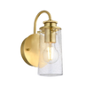 Brushed Natural Brass / Seeded Glass