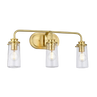 Brushed Natural Brass / Seeded Glass