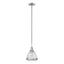 Polished Nickel / Clear Ribbed Glass