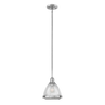 Polished Nickel / Clear Ribbed Glass