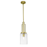 Brushed Natural Brass / Clear Fluted Glass