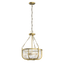 Natural Brass / Clear Ribbed Glass