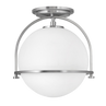 Brushed Nickel / Opal Glass