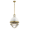 Natural Brass & White / Clear Ribbed Glass