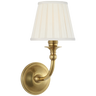 Embers 12" Single Sconce in Natural Brass with Silk Box Pleat