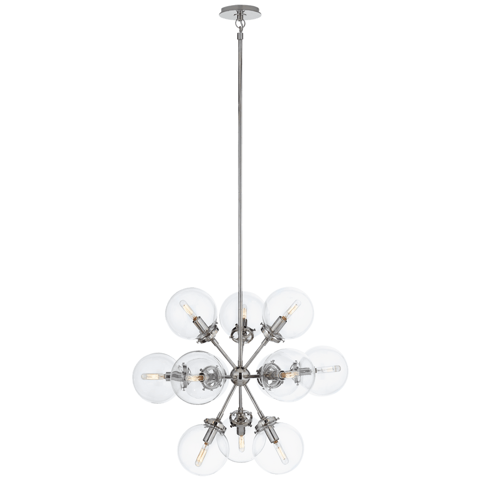 Bistro Small Round Chandelier, a premium Chandelier light by Visual Comfort & Co. Close - up image of its design.