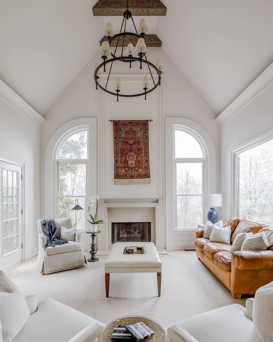 Classic Two - Tier Ring Chandelier, a premium Chandelier light by Visual Comfort & Co. Close - up image of its design.