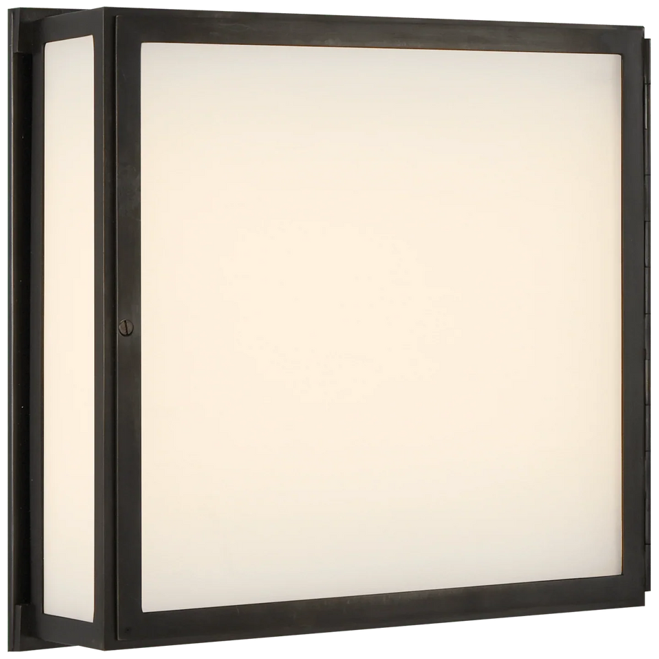Mercer Square Box Light, a premium Bath light by Visual Comfort & Co. Close - up image of its design.