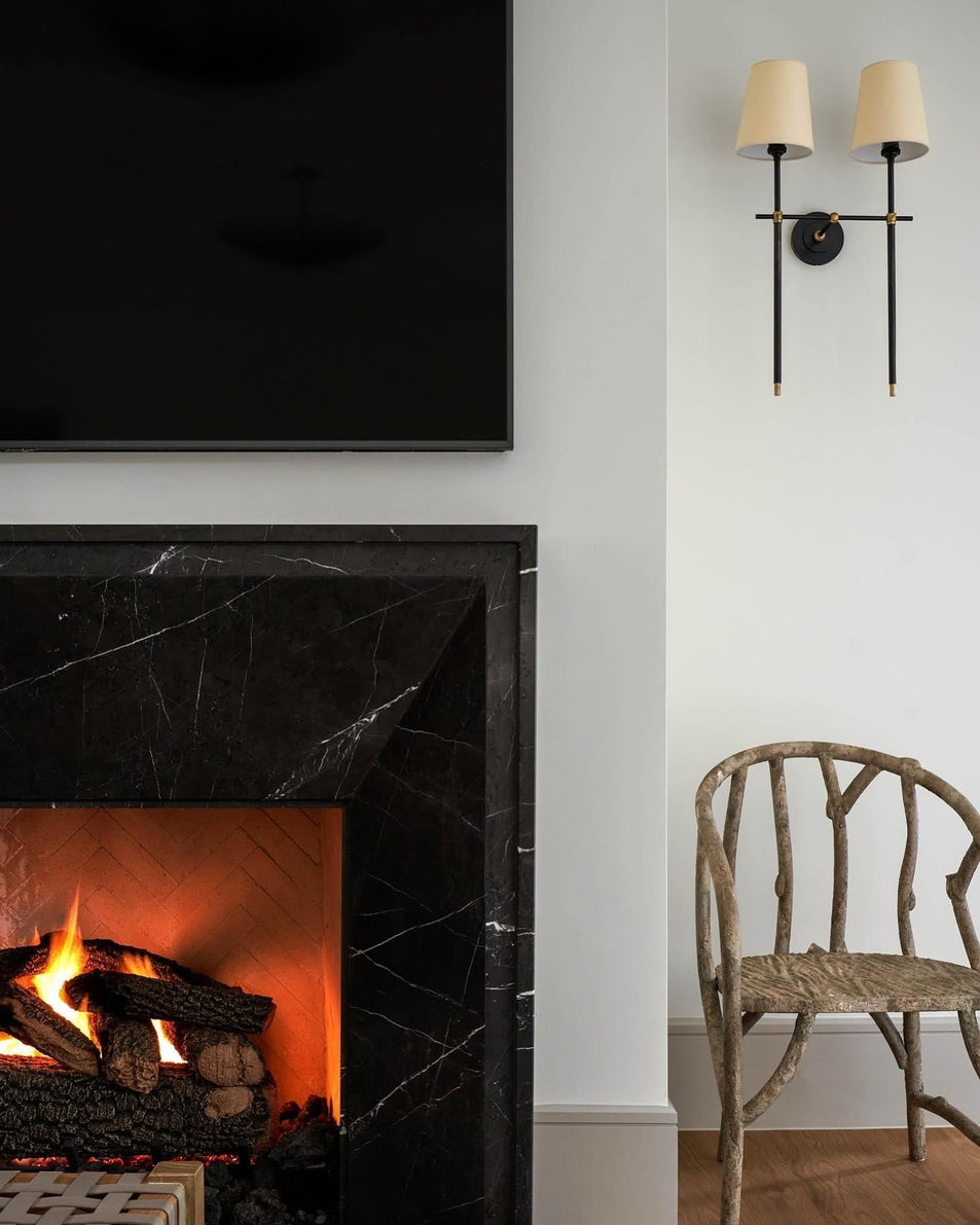 Bryant Large Double Tail Sconce, a premium Decorative light by Visual Comfort & Co. Close - up image of its design.