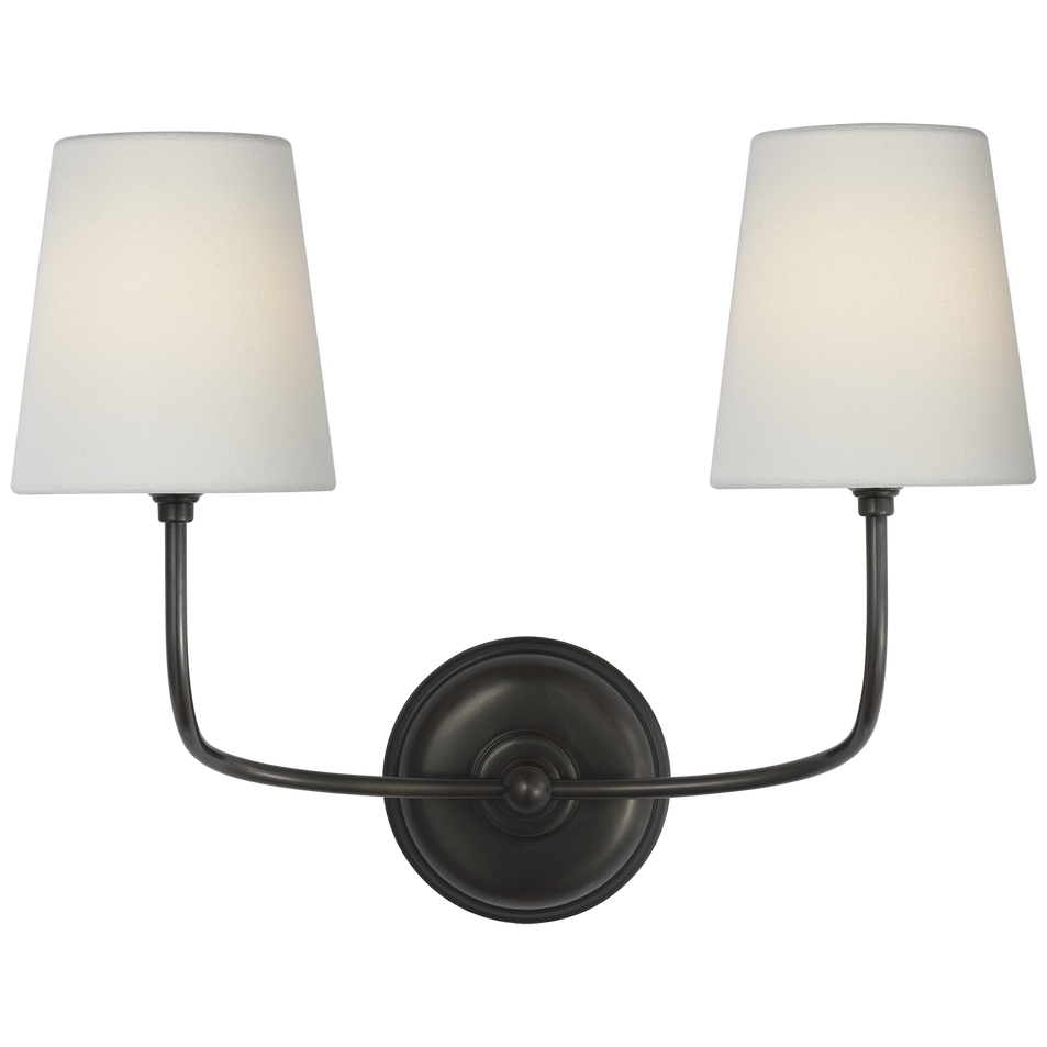 Vendome 16" Cordless Double Sconce in Bronze