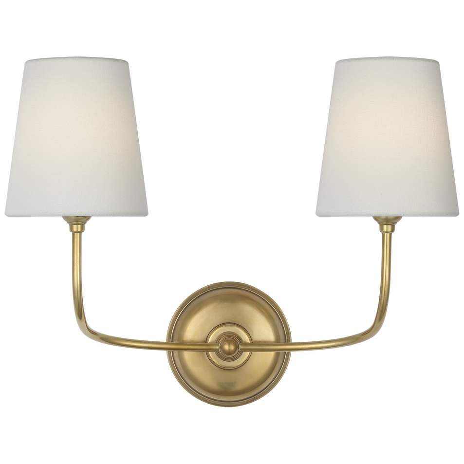 Vendome 16" Cordless Double Sconce in Hand-Rubbed Antique Brass