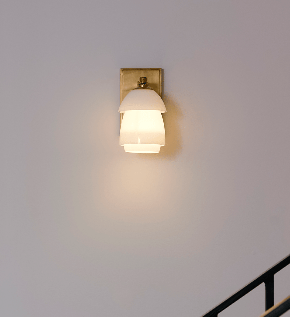 Whitman Small Sconce, a premium Decorative light by Visual Comfort & Co. Close - up image of its design.