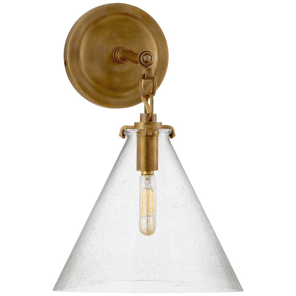 Katie Small Conical Sconce, a premium Bath light by Visual Comfort & Co. Close - up image of its design.