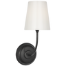 Vendome Single Sconce in Bronze with White Glass