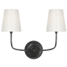 Vendome Double Sconce in Bronze with White Glass