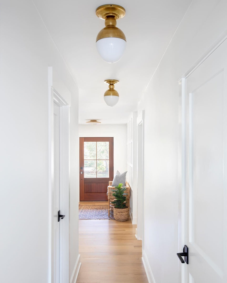 Clark Flush Mount, a premium Flush Mount light by Visual Comfort & Co. Close - up image of its design.