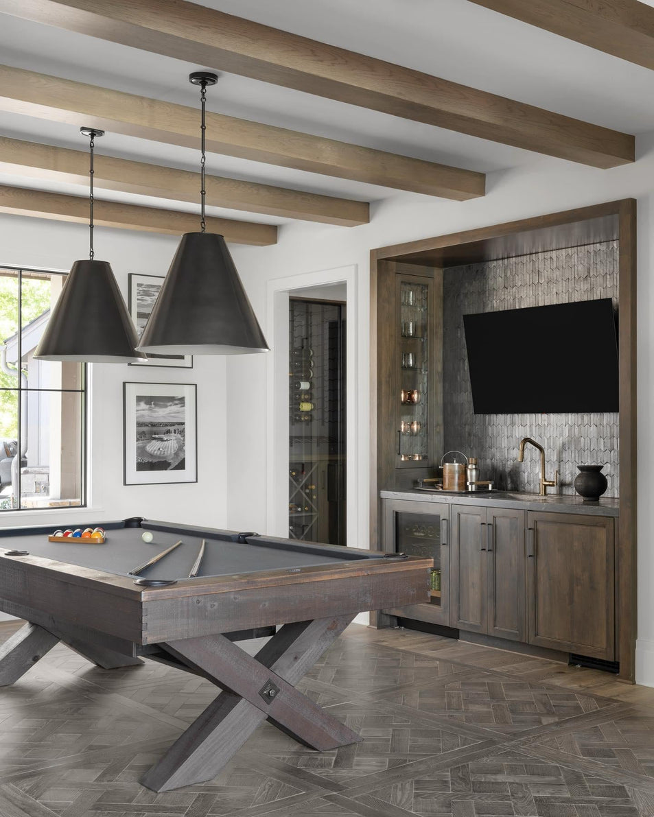 Goodman Large Hanging Lamp, a premium Pendant light by Visual Comfort & Co. Close - up image of its design.